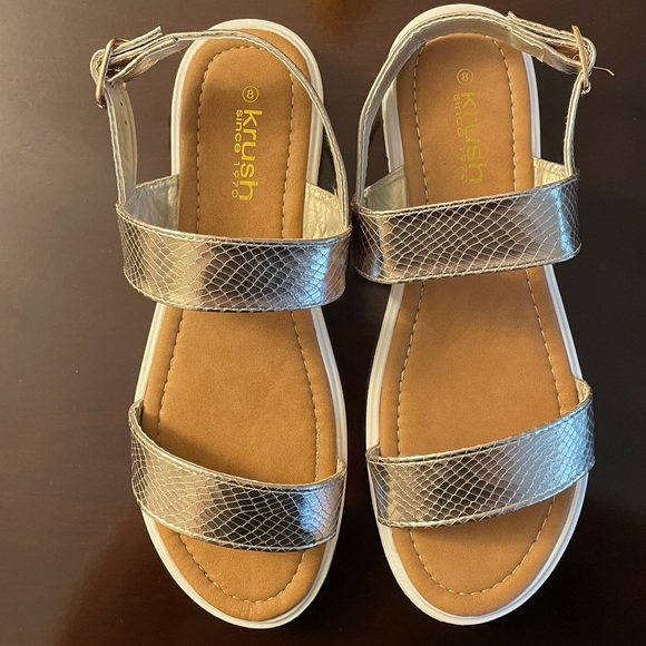 Metallic Strappy Sandals - Picture 2 of 8